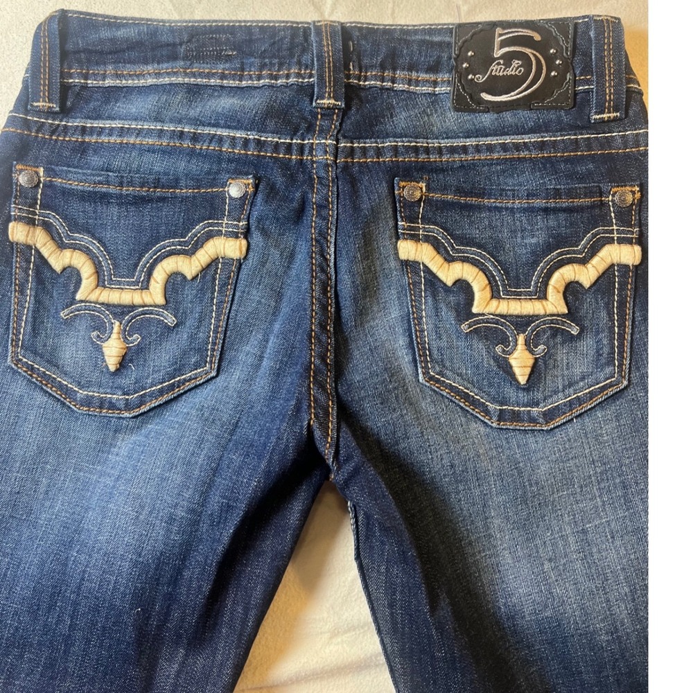 Studio 5 Premium Clothing Company Womens Bootcut Jeans Dark Wash 29x33 Flare Y2K